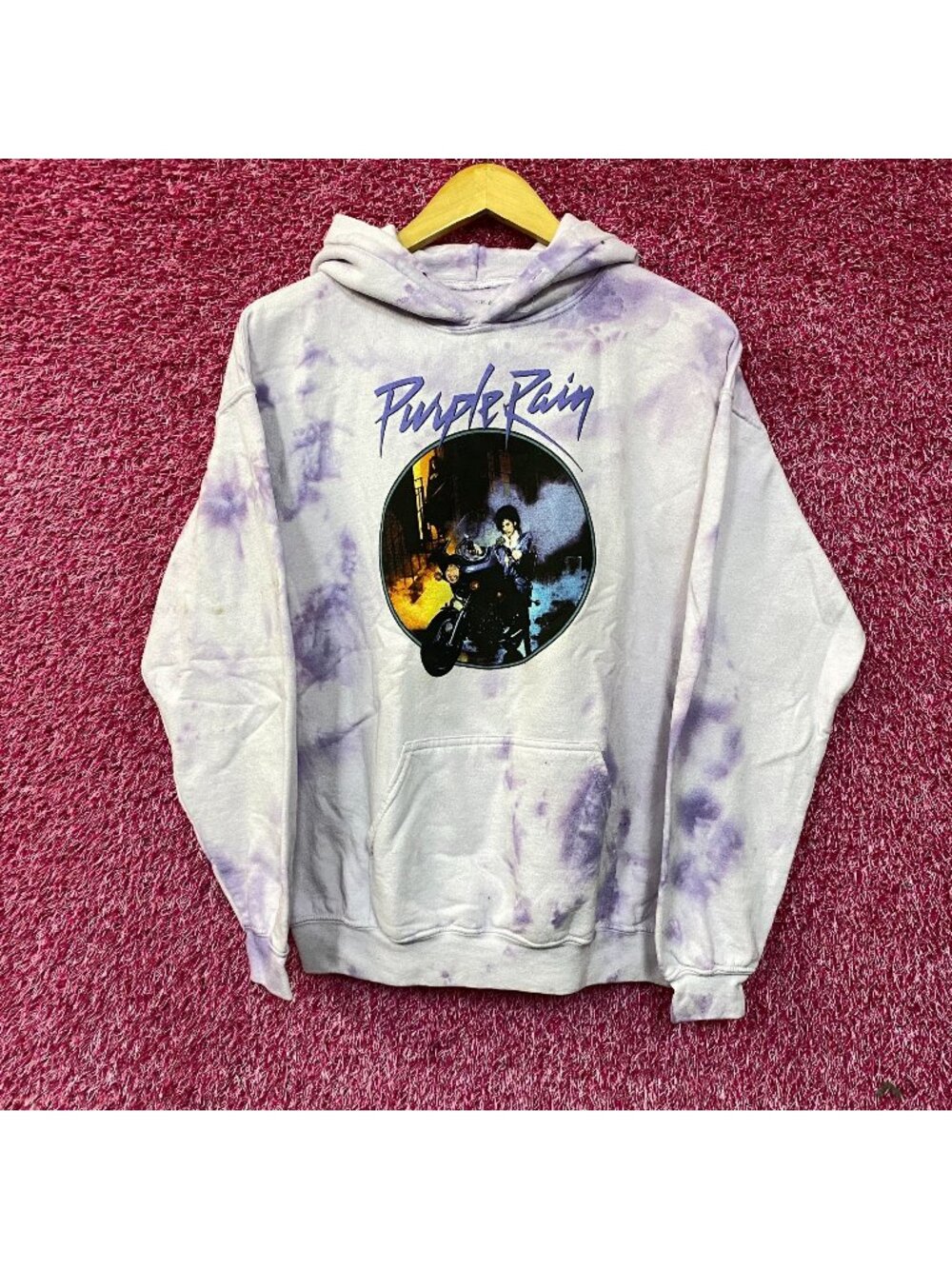Prince the Revolution Purple Rain Album Art Funk Rock Tie-Dye Hoodie Small